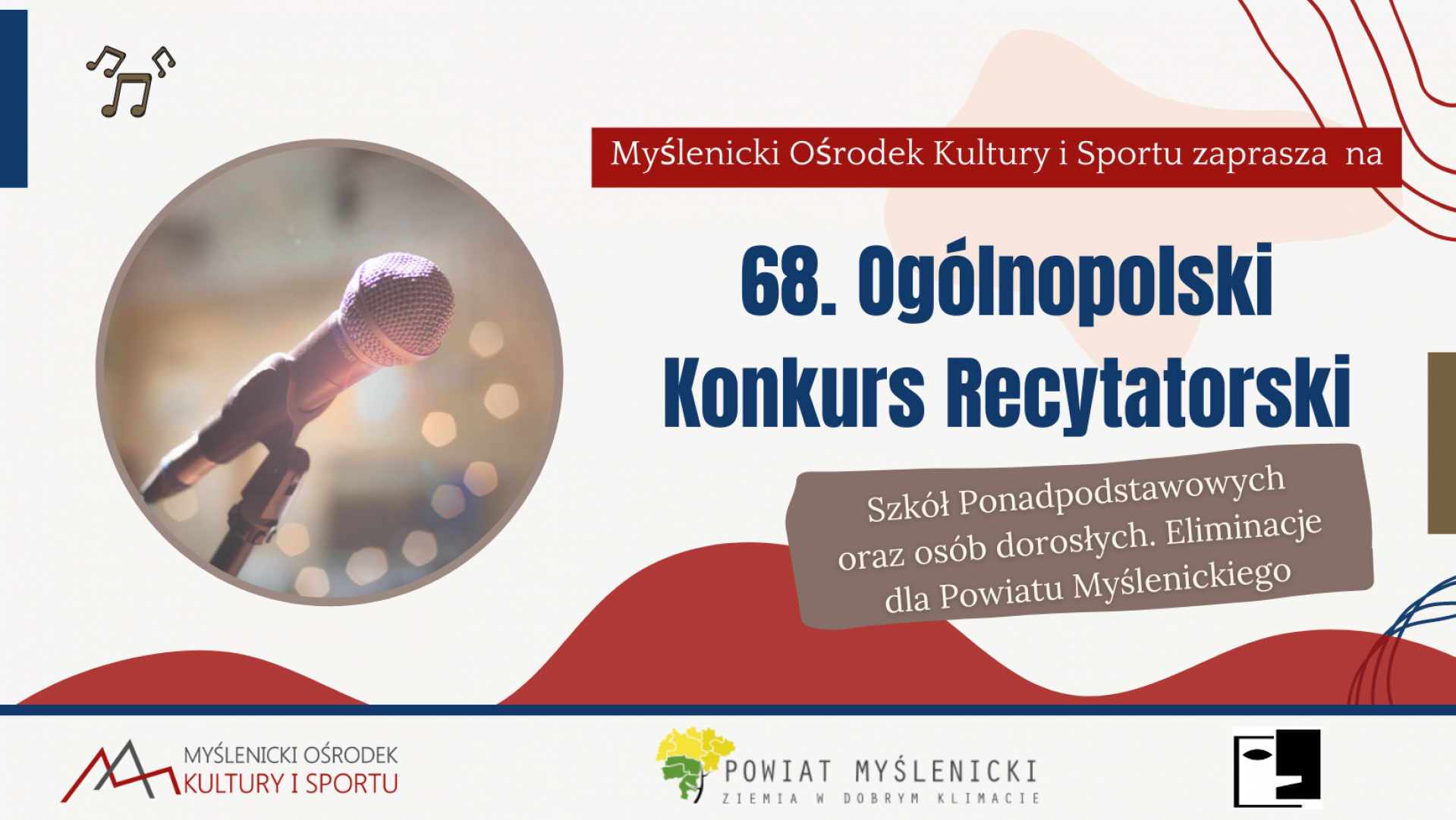 68. Ogólnopolski Konkurs Recytatorski - zaproszenie